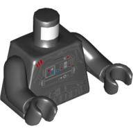 Lego Torso Flight Suit, Control Panel, Buttons, Lights Print, Black Arms and Hands / Black
