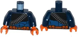 Torso Batman Bandolier and Orange Belt with Pouches Pattern / Dark Blue Arms / Orange Hands
