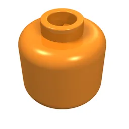 Minifig Head [Plain] [Blocked Open Stud] / Orange