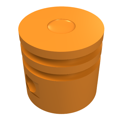 Lego Technic Engine Piston Round / Orange
