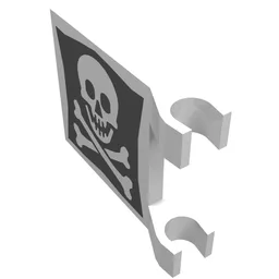 Flag 2 x 2 Square with Skull and Crossbones Print / White