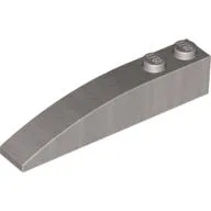 Brick Wedged, Curved 6 x 2 Right, Inner Ridges / Metallic Silver