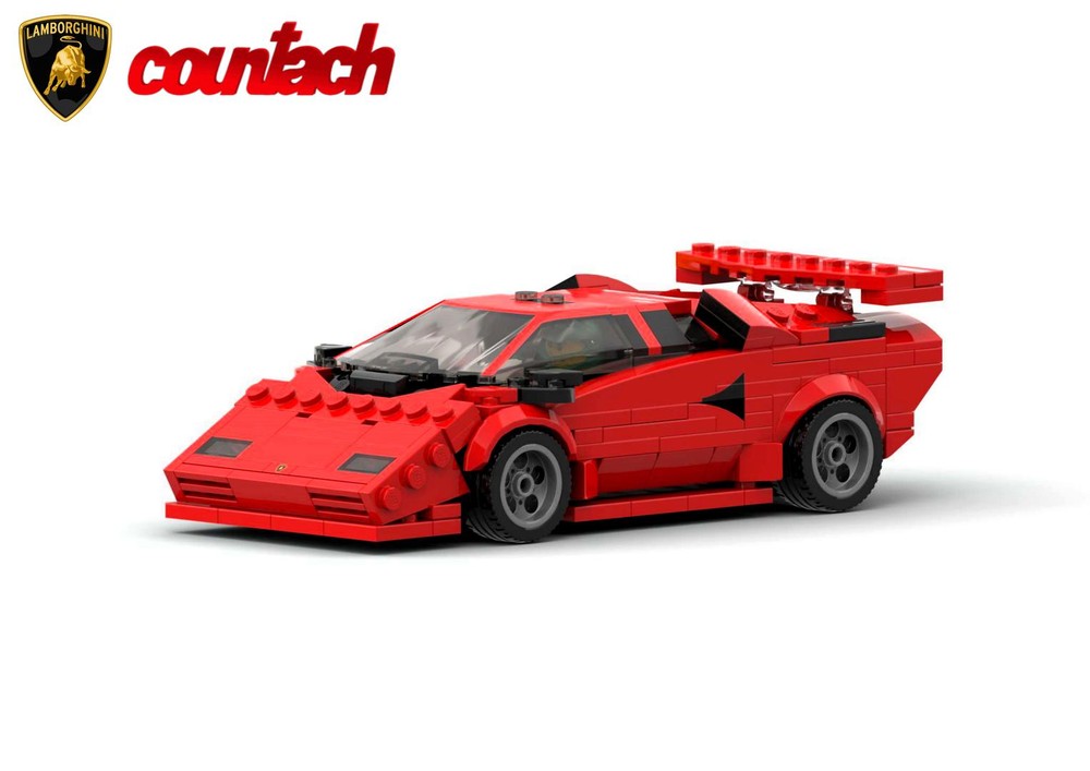 Lego Lamborghini Countach (Red Version) - Speed Champions 8 Studs wide
