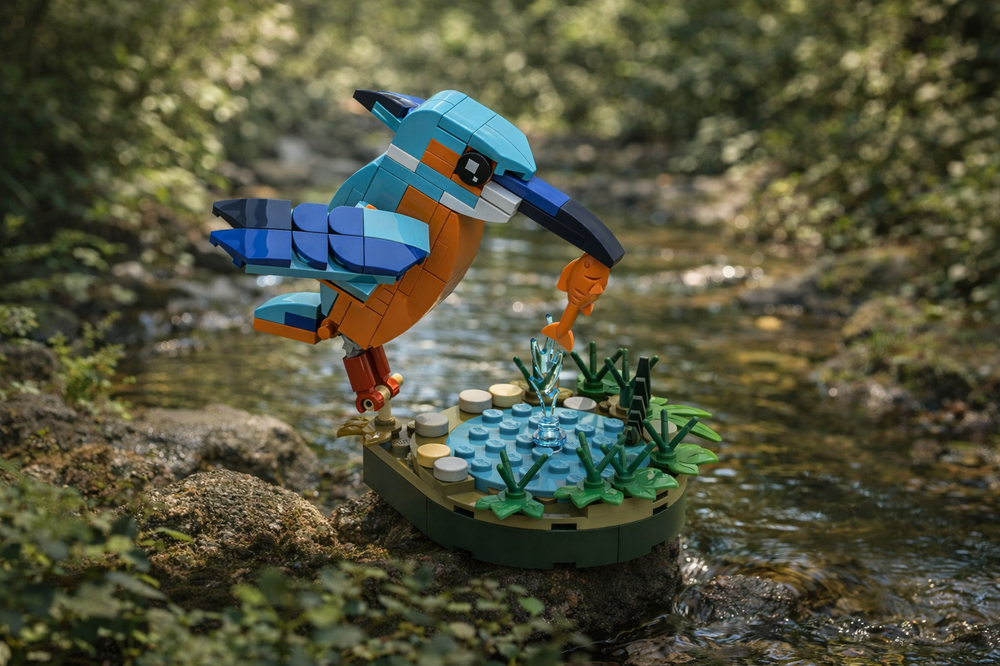 Lego Kingfisher (Alcedo atthis) - small and accurate