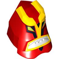 Lego Large Figure Head, Jet Ray with Yellow Brow Print / Red
