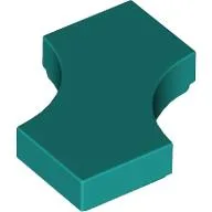 Tile Special 2 x 2 with 2 Quarter Round Cutouts / Dark Turquoise