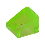 Brick Sloped 30° 1 x 1 x 2/3 (Cheese Slope) / Trans-Bright Green