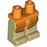 Lego Hips and Tan Legs with Orange Apron print / Orange