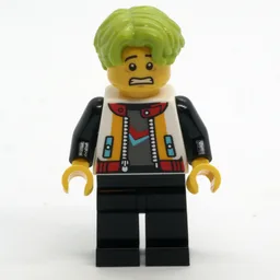 Man, White Jacket, Black Legs, Lime Hair