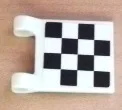 Flag 2 x 2 Square with Flat Edge with Checkered Pattern on Both Sides, 2 Black Diagonal Corners (Stickers) - Set 8486