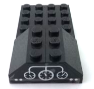 Lego Stickered Assembly 8 x 4 x 1 1/3 with White Control Panel with Gauges and Buttons Pattern (Sticker) - Set 7730