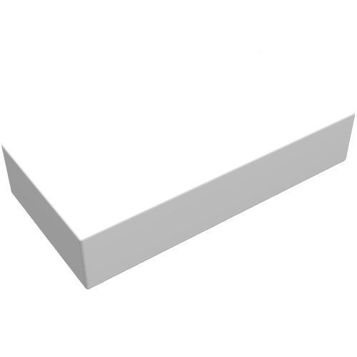 Lego Tile 1 x 2 without Groove / White