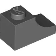 Brick Curved 2 x 1 with Inverted Cutout / Dark Bluish Gray