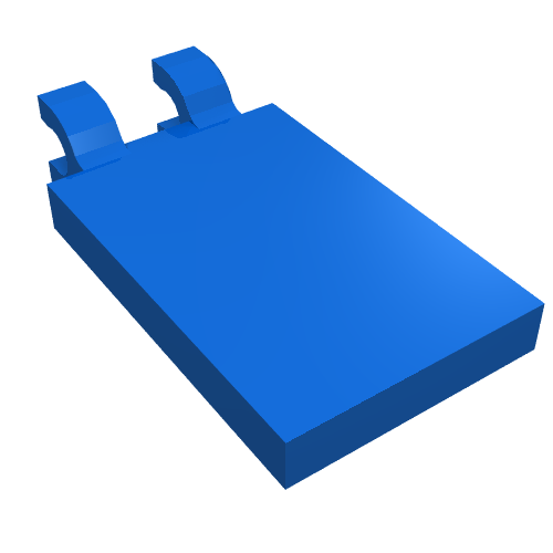 Lego Tile Special 2 x 3 with 2 Clips [Thick U Clips] / Blue