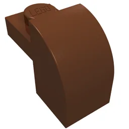 Brick Curved 1 x 2 x 1 1/3 with Curved Top / Reddish Brown