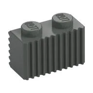 Brick Special 1 x 2 with Grille / Dark Gray
