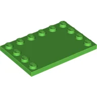 Plate Special 4 x 6, Studs on 3 Edges / Bright Green