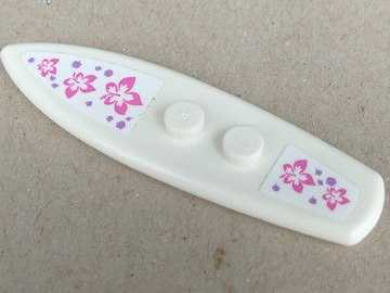 Lego Minifigure, Utensil Surfboard Standard with Flower Pattern (Stickers) - Set 41315