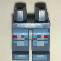 Hips and Sand Blue Legs with Pixelated Bright Light Blue and White Space Suit Pattern / Sand Blue