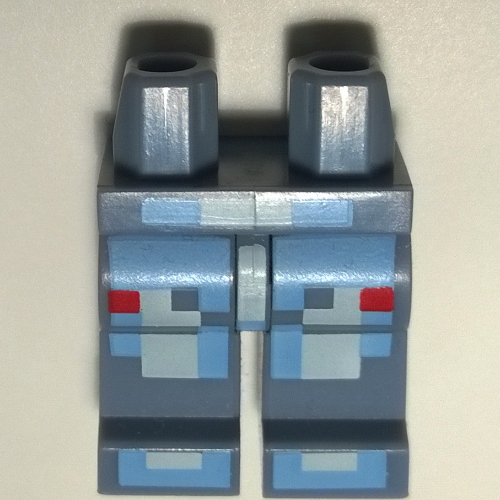 Lego Hips and Sand Blue Legs with Pixelated Bright Light Blue and White Space Suit Pattern / Sand Blue