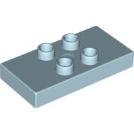 Lego Duplo Plate 2 x 4 x 1/2 with 4 Center Studs [Thick] / Light Blue