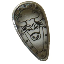Shield Ovoid with Black Bulls Head Outline Print