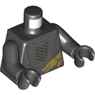 Lego Torso Mesh Shirt, Gold Dragon Print, Black Arms and Hands / Black