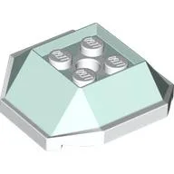 Brick Wedged, Sloped 4 x 4 with White Underside Pattern (Koopa Troopa Shell) / Light Aqua