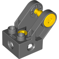 Lego Duplo Toolo Brick 2 x 2 with Angled Bracket with Forks and Two Screws, Holes at Side / Dark Bluish Gray