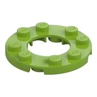 Plate Round 4 x 4 with 2 x 2 Round Opening / Lime