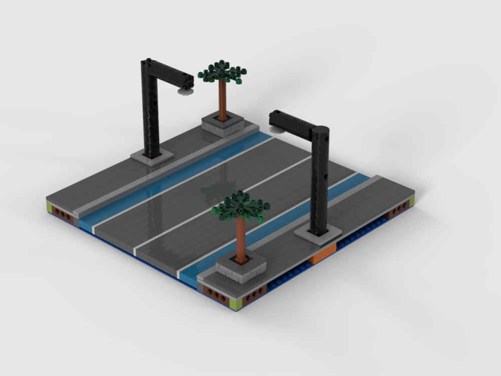 Lego MILS road plate with bike lanes