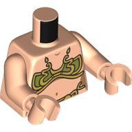 Lego Torso Gold and Olive Green Bikini Print (Princess Leia Slave), Light Nougat Arms and Hands / Light Nougat