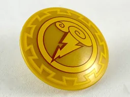 Shield Round Bowed with Stormcloud and Lightning Print