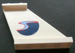 Tail 4 x 1 x 3 with Dark Blue, Medium Blue and Red Wave Pattern on Right Side (Sticker) - Set 4642