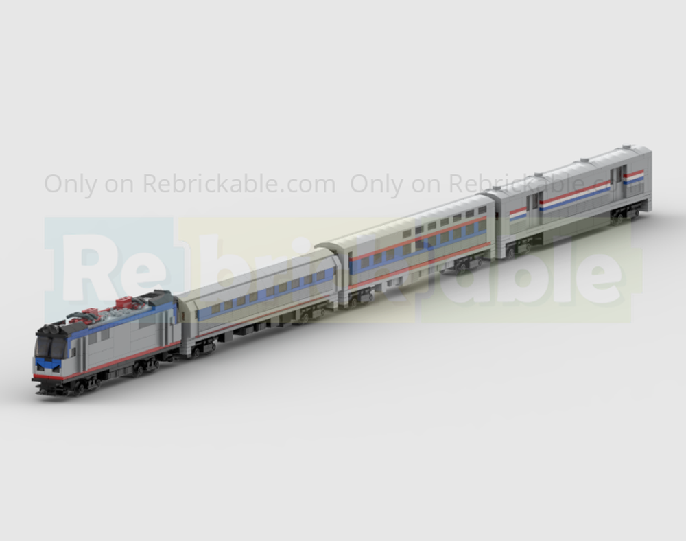 Lego Am Trak Silver Meteor Express Train Pack - 4 Studs Wide