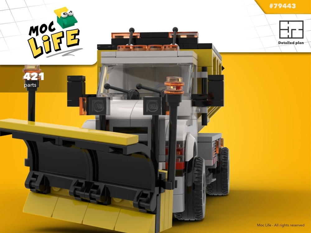 Lego Ford F-650 regular cab dually spreader plow