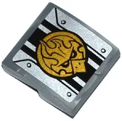 Slope, Curved 2 x 2 x 2/3 with Black Stripes, Chima Eagle Emblem and Rivets Pattern (Sticker) - Set 70223