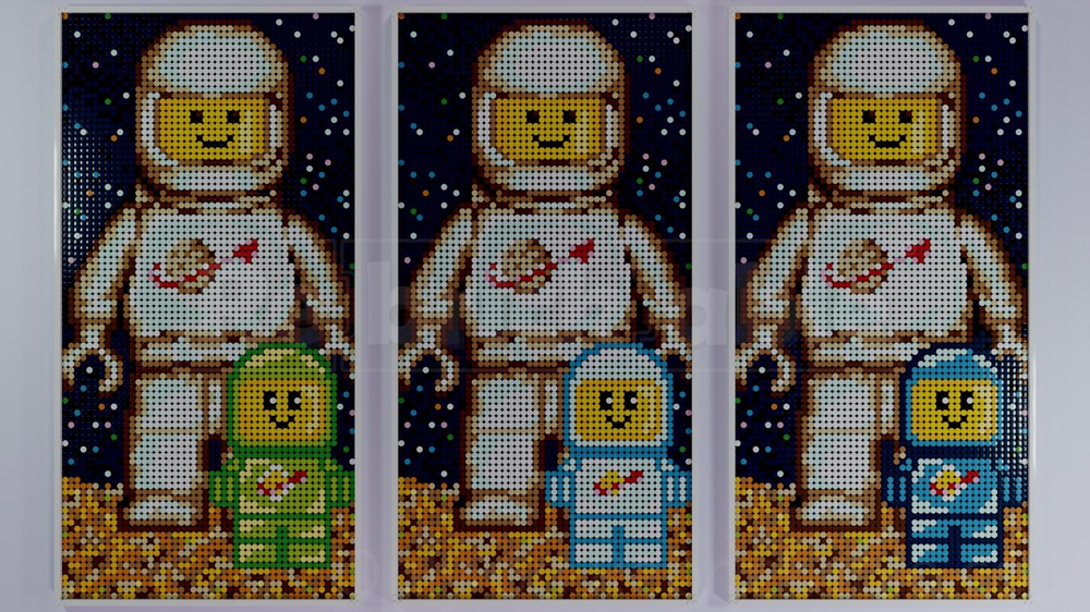 Lego Mosaic "Astronaut With Baby" (21226 Modification)