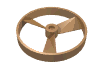 Lego Large Figure Spinner / Propeller without Code (Rhotuka) [Plain] / Flat Dark Gold