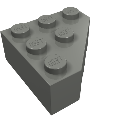Lego Brick Wedged 3 x 3 Cut Corner / Dark Bluish Gray