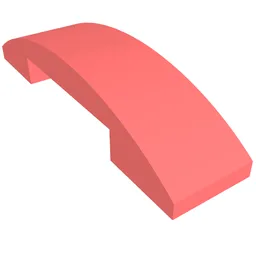 Brick Curved 4 x 1 Double, No Studs / Coral
