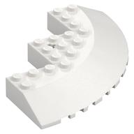 Lego Brick Round Corner 10 x 10 with Slope 33° Edge, Axle Hole, Facet Cutout / White