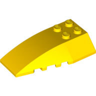 Lego Brick Wedged, Curved 6 x 4 Triple / Yellow