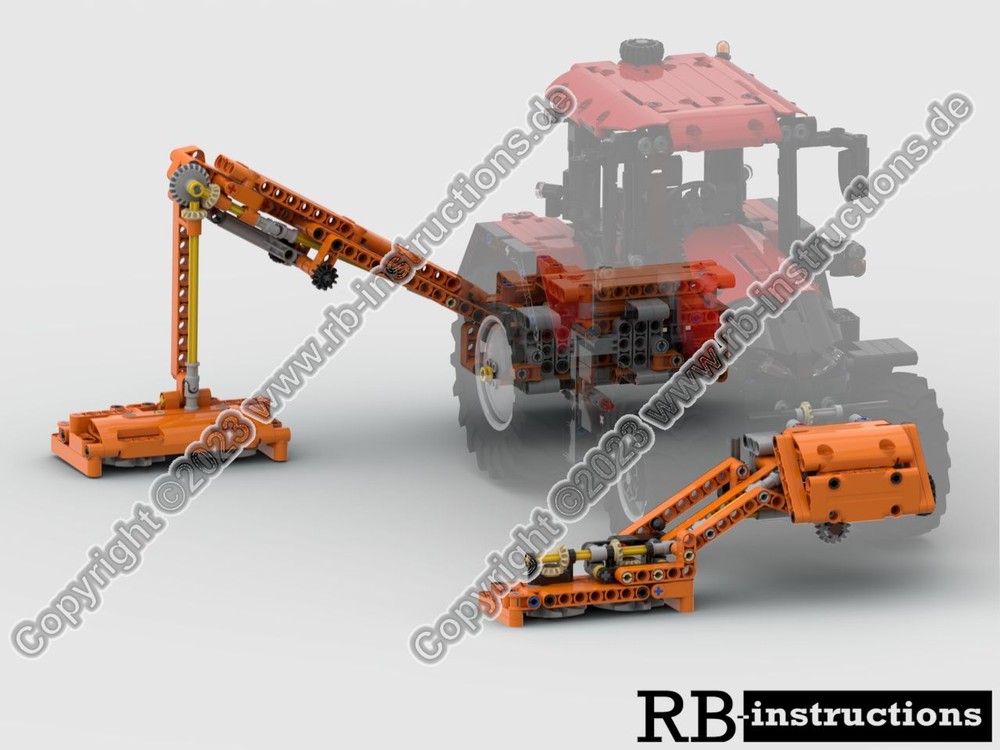Lego Roadside mower set for Claas Xerion 5000, Fastrac or other tractors (Straßenrand Mäher Set)