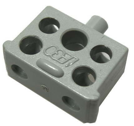 Lego Electric, Connector, 2-Way Male Squared Narrow Long with Center Post - Root