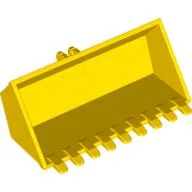 Construction Vehicle Bucket 4 x 8 with Locking 2 Finger Hinge, Flat Inside / Yellow