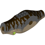 Lego Animal Body Part, Dinosaur, Tyrannosaurus Rex Body with Dark Bluish Gray Top with Dark Brown Stripes Print / Dark Tan