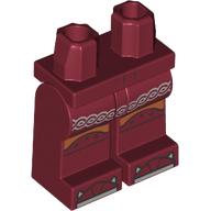 Lego Hips and Dark Red Legs with Silver Coil, Nougat Knee Pads, Silver Toes print / Dark Red