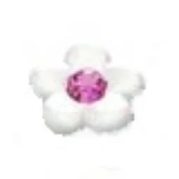 Clikits Icon, Flower 2 x 2 Small, 5 Petals with Pin [Frosted] Trans-Pink Center Facet Gem / White