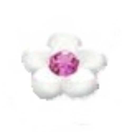 Lego Clikits Icon, Flower 2 x 2 Small, 5 Petals with Pin [Frosted] Trans-Pink Center Facet Gem / White